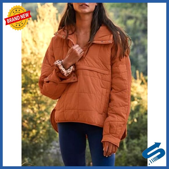 Oversized Puffer Jacket Hooded Lightweight Quilted Winter Coat - Picture 2 of 6